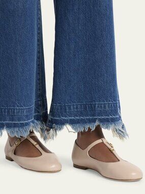 Chloe Marcie Leather Mary Jane Ballerina Flats Sz IT38/US8